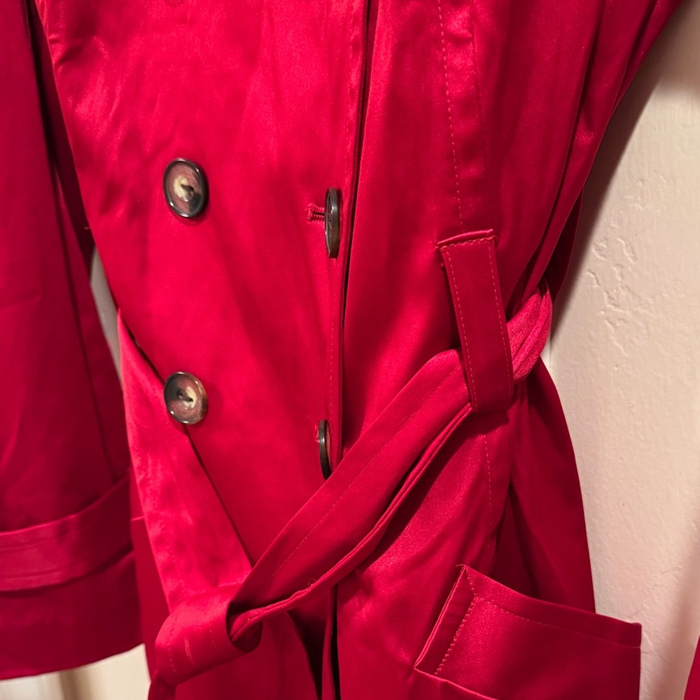 BCX Vibrant Red Trench Coat for Women - Picture 5 of 8